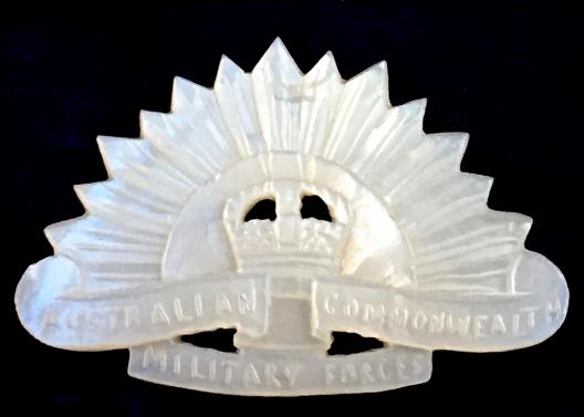 Australian Military Forces Handmade Mother of Pearl Sweetheart Brooch.