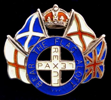 'Bear The Flag Aloft' England Scotland & Ireland 1914 patriotic silver brooch
