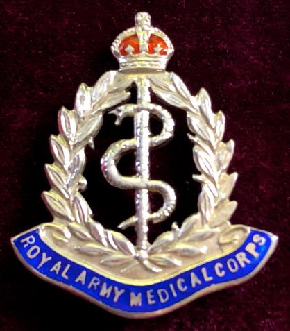 Royal Army Medical Corps Silver & Enamel Sweetheart Brooch.