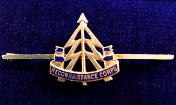 Reconnaissance Corps gilt and enamel bar brooch