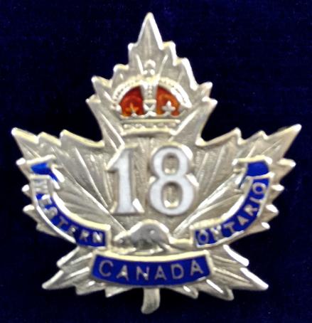 WWI Canadian 18th Infantry Battalion CEF, 1917 Hallmarked Silver Canadian Expeditionary Force Sweetheart Brooch.
