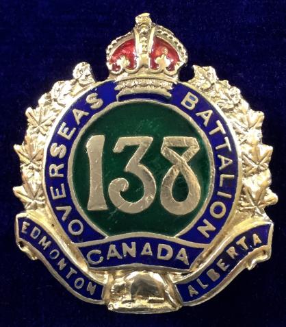 WW1 138th Infantry Battalion, Edmonon, Alberta, Canadian Expeditionary Force Sweetheart Brooch.