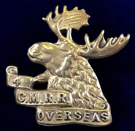 WW1 CEF '4th Canadian Mounted Rifle Regiment 4 C.M.R.R.' Collar / Sweetheart Brooch.
