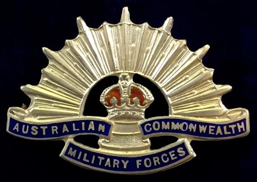 WW2 Australian Military Forces Silver & Enamel Anzac Sweetheart Brooch