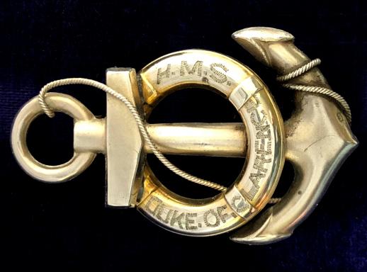 WW1 HMS Duke of Clarence 1916 Hallmarked Silver Brooch, Lancashire and Yorkshire Railway Admiralty Requisitioned.
