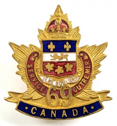 Canadian CEF 69th Infantry Battalion sweetheart brooch