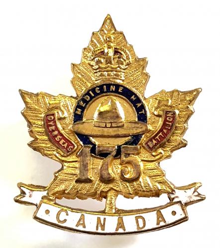 Canadian CEF Medicine Hat Overseas 175th Infantry Battalion sweetheart brooch