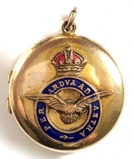 Royal Air Force rolled gold RAF photograph sweetheart locket