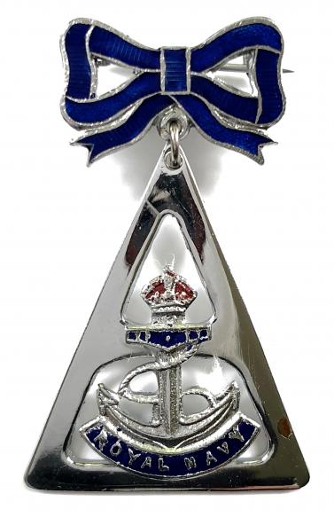 Royal Navy crown and anchor bow sweetheart brooch