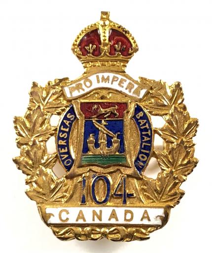 Canadian CEF 104th Infantry Battalion sweetheart brooch