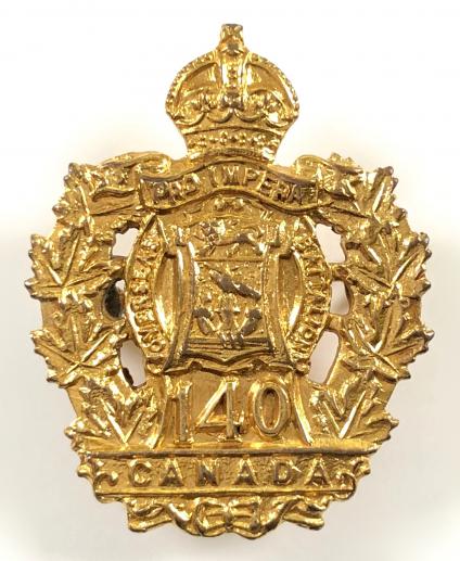 Canadian CEF 140th Infantry Battalion sweetheart brooch collar