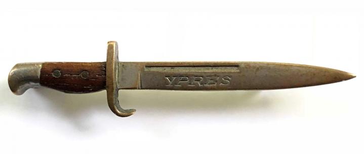 YPRES miniature bayonet battle brooch 47mm