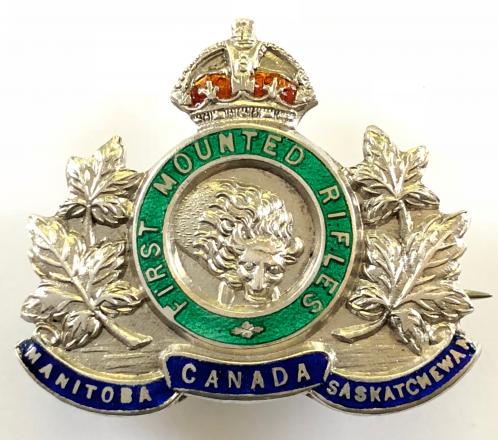 Canadian CEF First Mounted Rifles silver sweetheart brooch