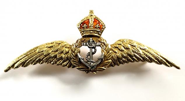 Royal Navy Fleet Air Arm pilot's wing gold sweetheart brooch