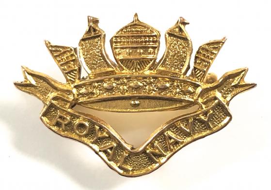 Royal Navy gold nautical crown brooch