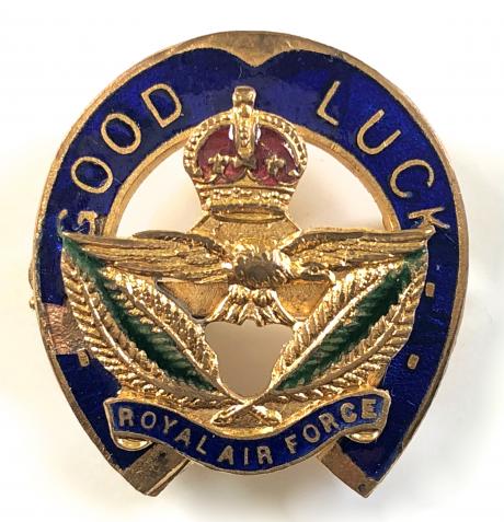 1918 Royal Air Force good luck horseshoe sweetheart brooch