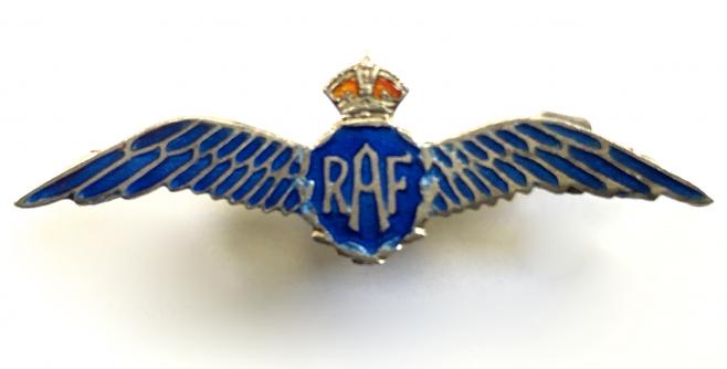 Royal Air Force pilot's wing silver RAF sweetheart brooch