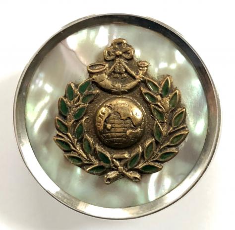 Royal Marine Light Infantry mother of pearl silver rim RMLI sweetheart brooch