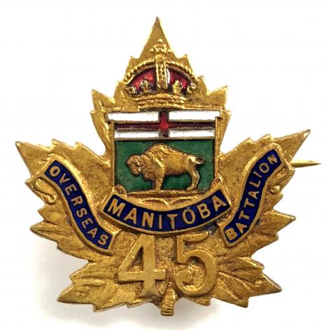 Canadian CEF 45th Infantry Batt Manitoba sweetheart brooch