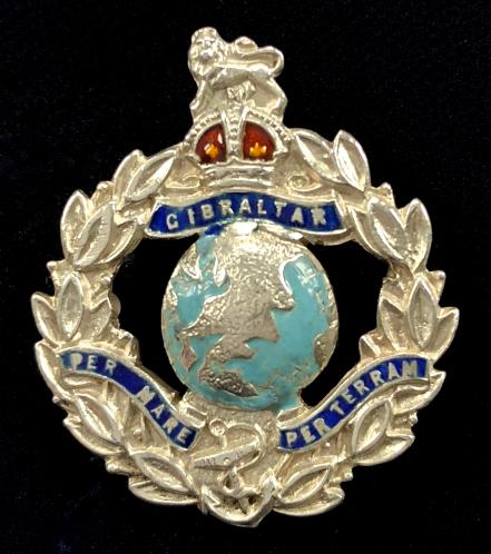 Royal Marines silver & enamel regimental sweetheart brooch