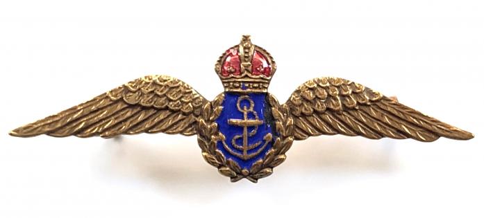 Royal Navy Fleet Air Arm pilot's wing brass sweetheart brooch