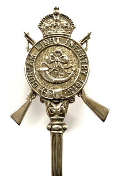 5th Bn Durham Light Infantry 1912 hallmarked silver regimental spoon