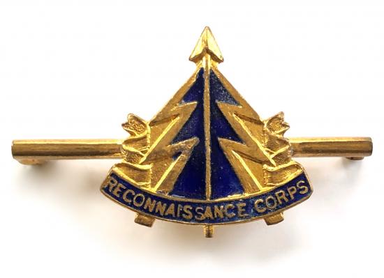 WW2 Reconnaissance Corps gilt and enamel bar brooch