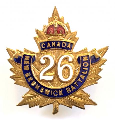 WW1 Canadian 26th Infantry Battalion CEF sweetheart brooch