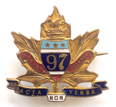 WW1 Canadian 97th Infantry Battalion CEF sweetheart brooch