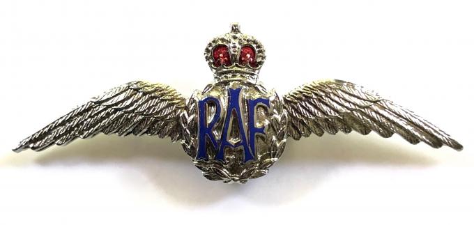 Royal Air Force pilot's wing RAF sweetheart brooch circa 1960's