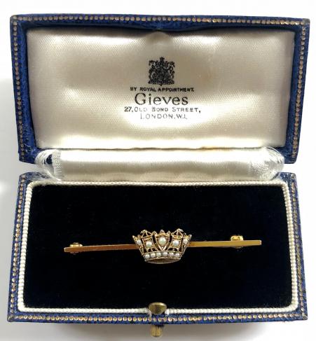 Royal Navy gold and pearl nautical crown brooch retailer Gieves