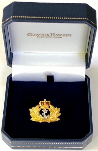 Royal Navy officer's style gold brooch case by Gieves & Hawkes