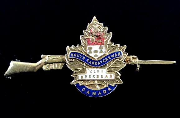 WW1 Canada 46th Infantry Battalion CEF rifle sweetheart brooch