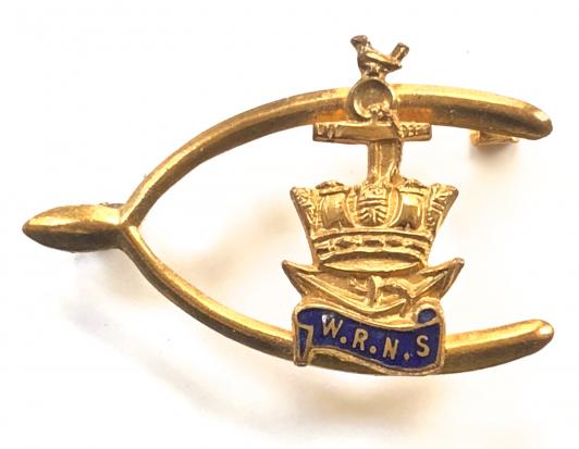 Women's Royal Naval Service WRNS lucky wishbone sweetheart brooch