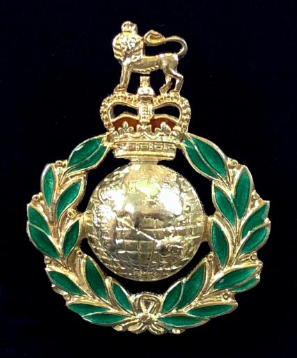 EIIR Royal Marines 1995 hallmarked silver and enamel sweetheart brooch