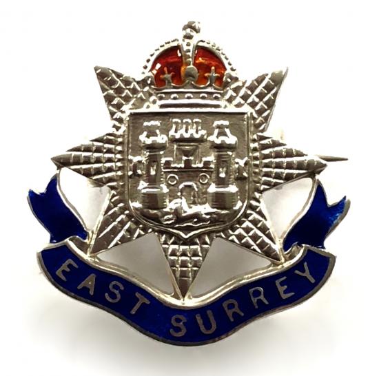 East Surrey Regiment silver sweetheart brooch by Thomas Lyster Mott