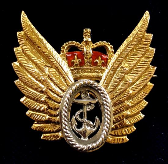 Royal Navy Fleet Air Arm Observer Wings gold badge and case