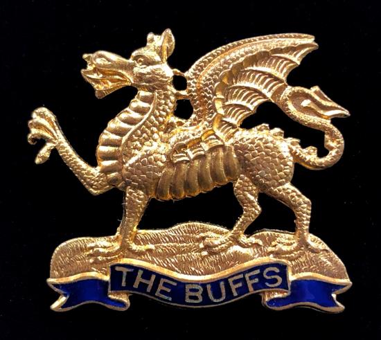 The Buffs Regiment gilt and enamel sweetheart brooch
