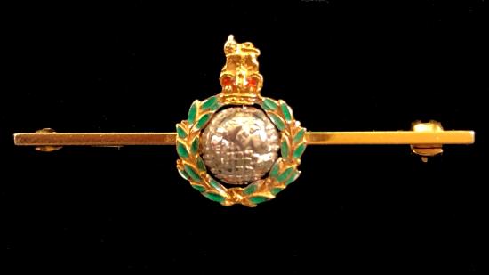 EIIR Royal Marines 1982 Gold & Enamel regimental brooch