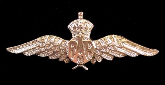Royal Air Force pilot's wing RAF sweetheart brooch