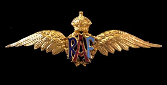 WW2 Royal Air Force Pilot's Wing RAF sweetheart brooch