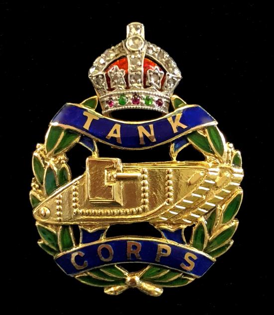 Tank Corps gold and diamond regimental sweetheart brooch