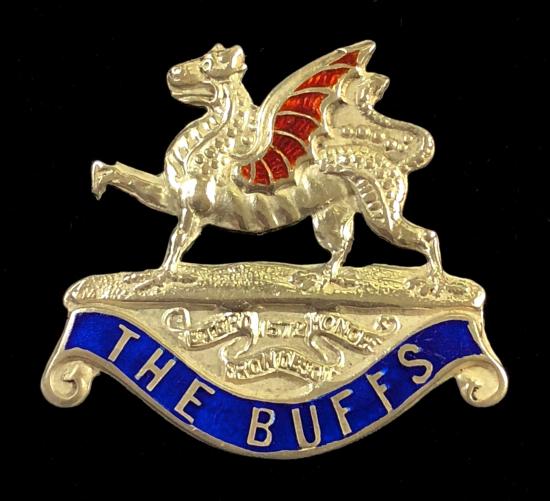 The Buffs Regiment silver and enamel sweetheart brooch