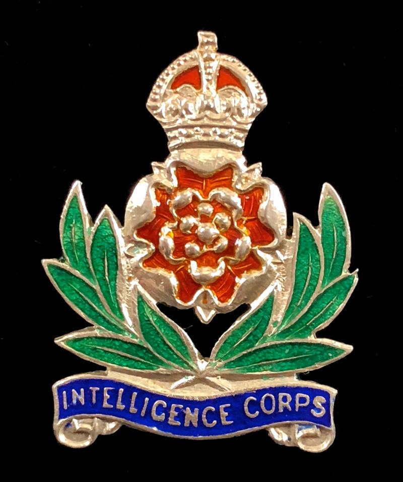 Intelligence Corps silver & enamel regimental sweetheart brooch