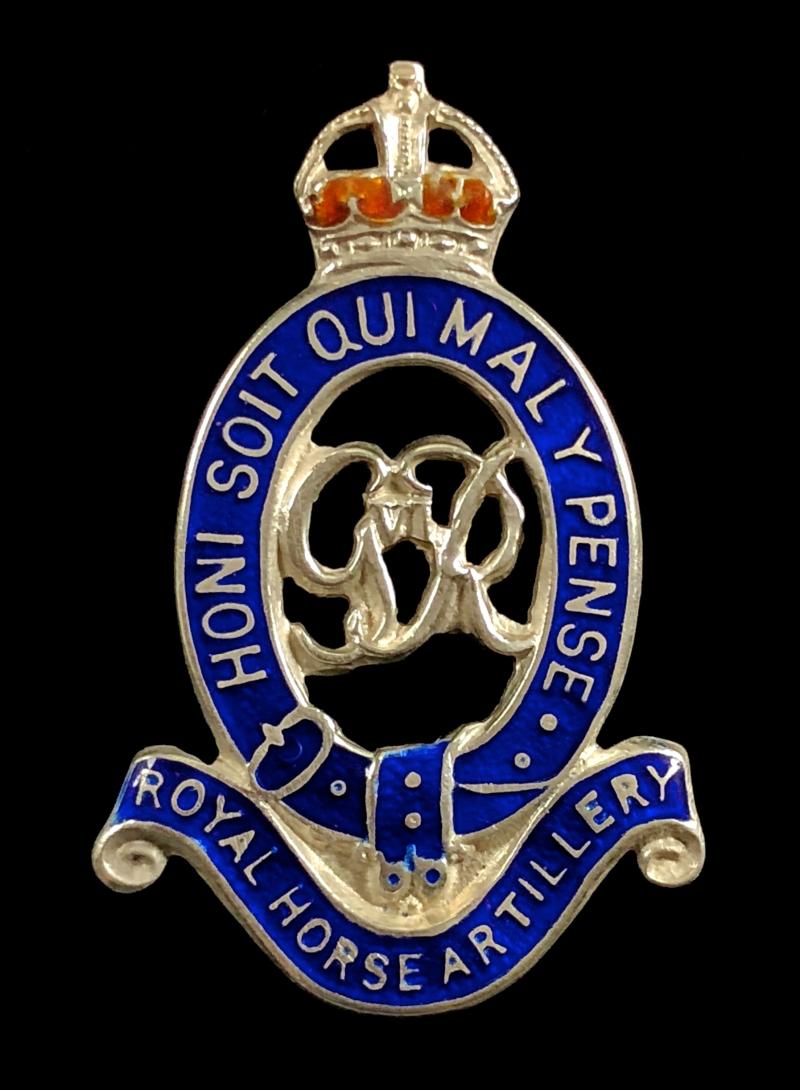Royal Horse Artillery silver & enamel regimental sweetheart brooch