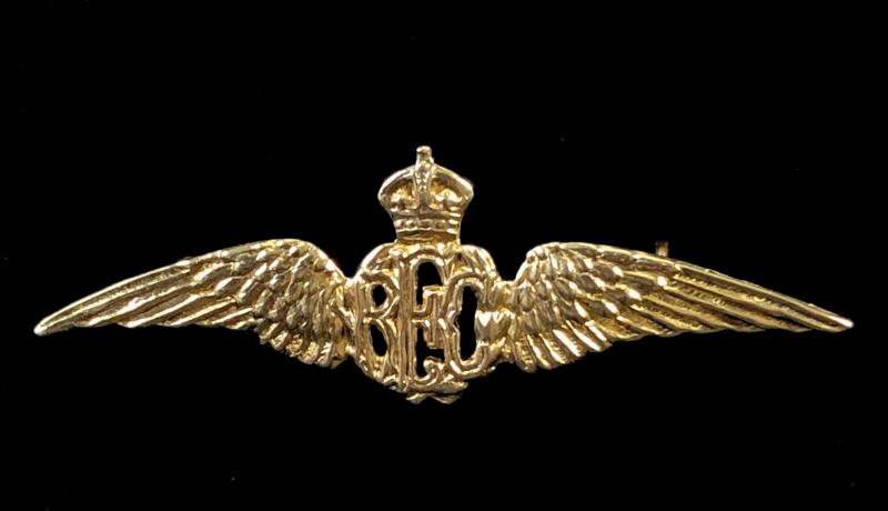 WW1 Royal Flying Corps pilot wing gold RFC sweetheart brooch