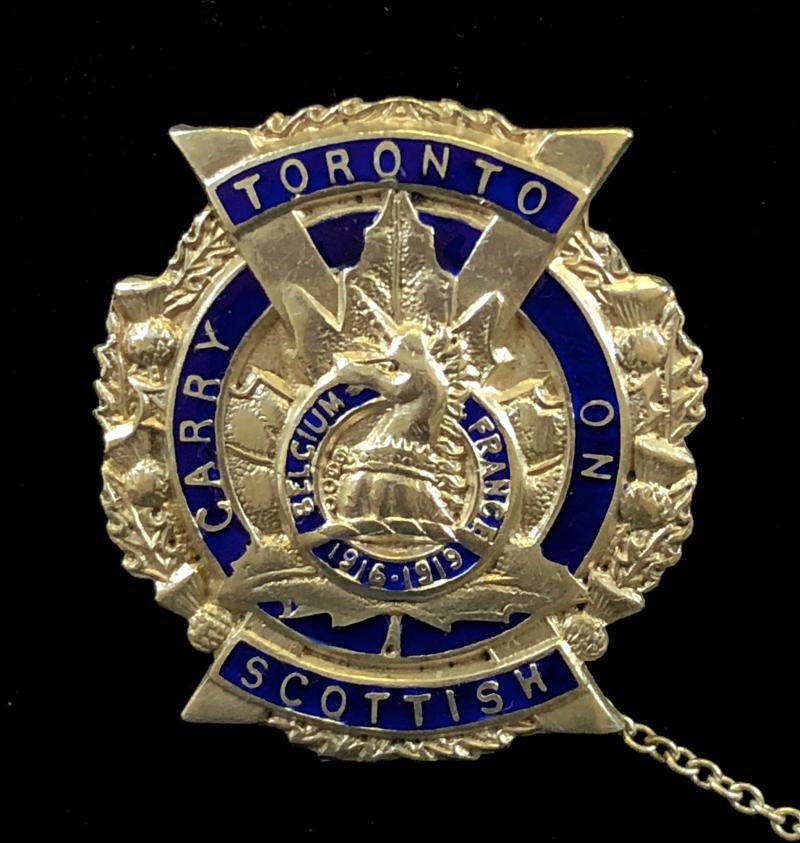 The Toronto Scottish Regiment silver sweetheart brooch