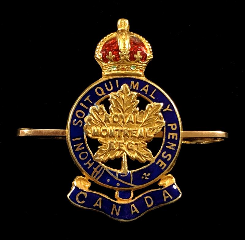 Canadian CEF 14th Infantry Bn Royal Montreal Regiment gold sweetheart brooch