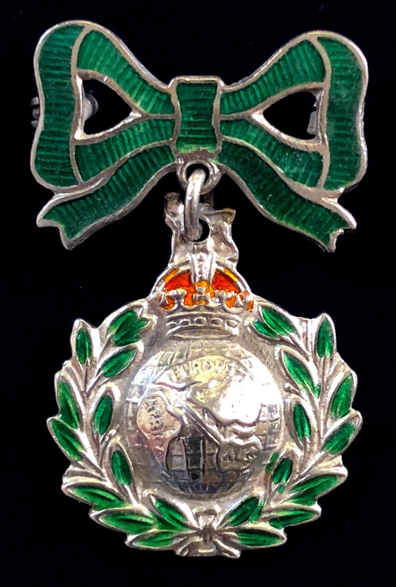 WW2 Royal Marines silver and enamel sweetheart bow brooch