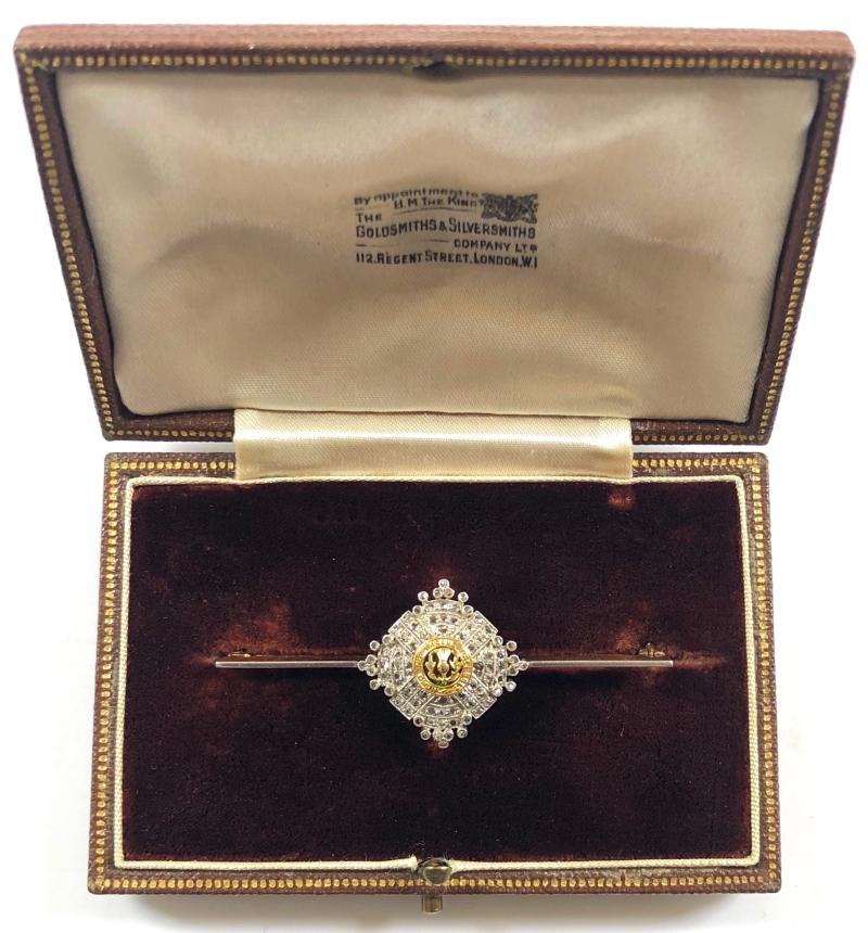 Scots Guards diamond regimental brooch Goldsmiths & Silversmiths Co Ltd